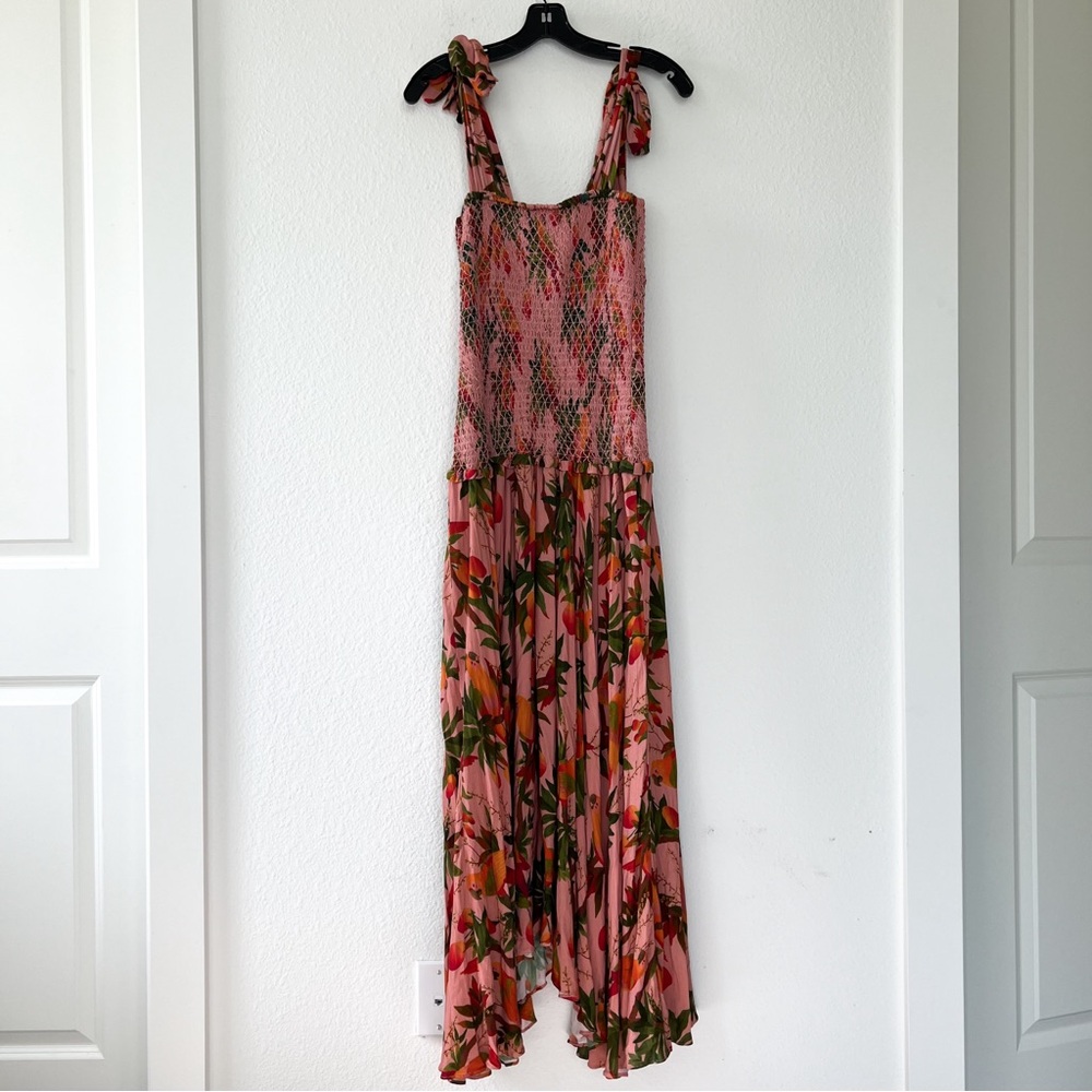 NWT Anthropologie + Farm Rio Mango Trees Smocked Bodice Maxi Dress Mango Trees - Picture 2 of 5
